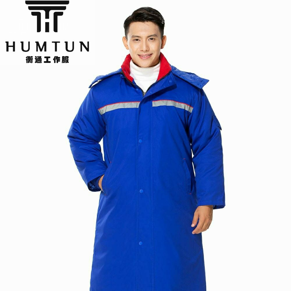 冬季防靜電全線卡可脫卸棉膽長款棉衣